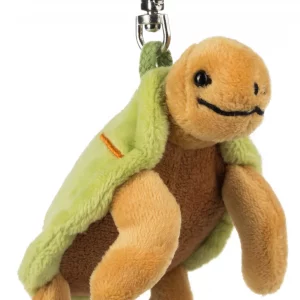 Peluche porte-clés tortue orange avec carapace verte
